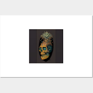 Pineapple Skull Posters and Art